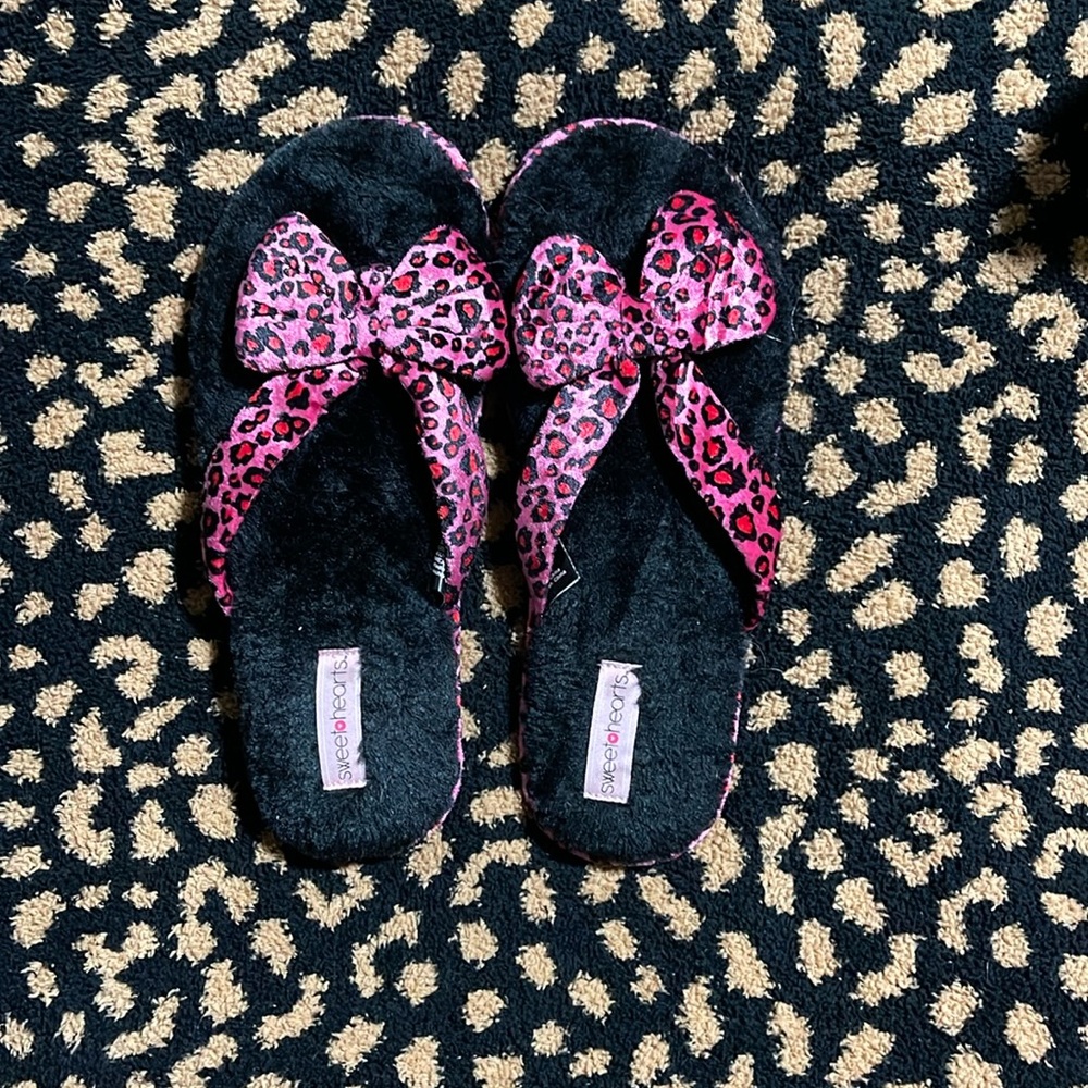 Sweethearts Pink Cheetah Sandal Slippers